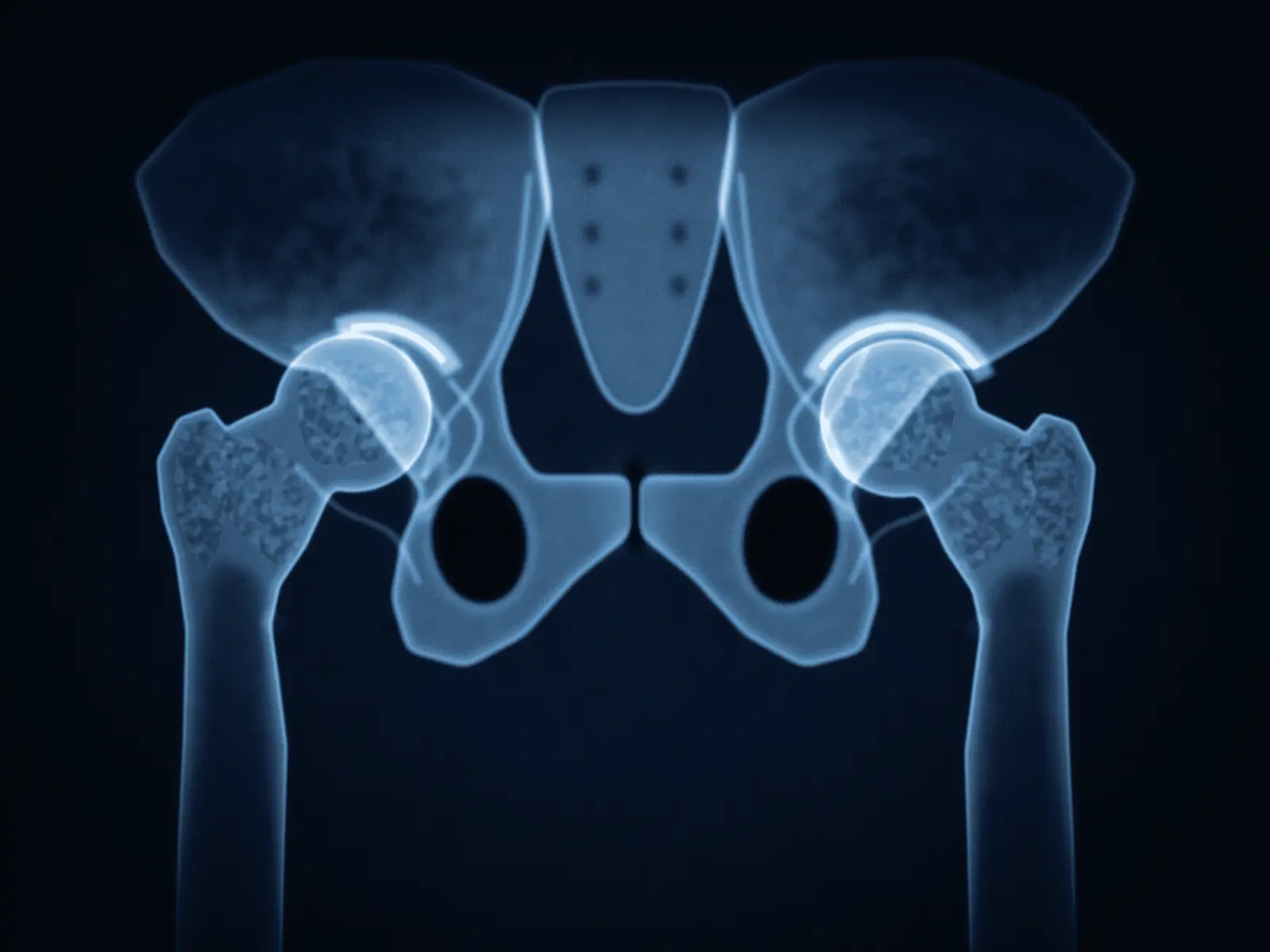 Ilustração radiográfica: osteotomia do quadril